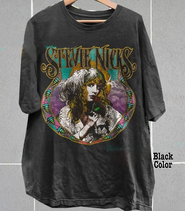 Vintage années 90 Stevie Nicks Concert de musique T-shirt unisexe hommes femmes été hommes T-Shirt n