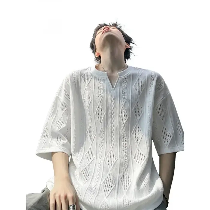 T-shirt ample pour homme à col en V