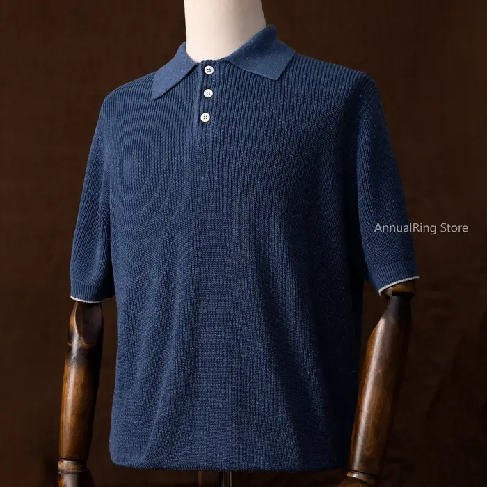 Polo en lin tricoté pour homme Red Tornado
