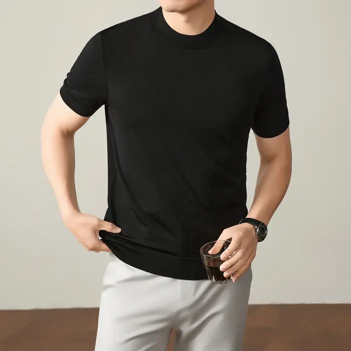 T-shirt pour homme 100% laine mérinos à manches courtes