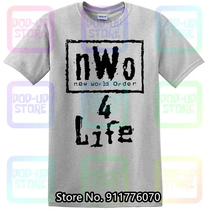 NWO-Grand T-shirt Noir pour Homme, New World Order 4 Life, Bin F