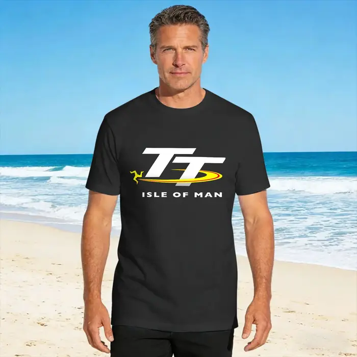 T-shirt Isle of Man TT, tendance et cool, en coton, col rond, vêtements surdimensionnés, manches cou