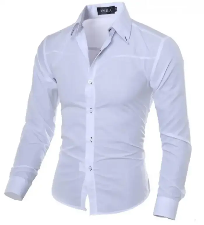 Chemise habillée décontractée de luxe pour homme 2026 – Collection Printemps-Été – Coupe ajustée – Col rabattu – Vêtements masculins