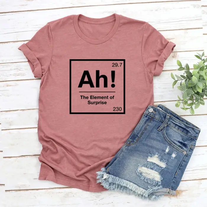 T-shirt « Ah l'élément de la surprise » – Projet Hail Mary – Blague de chimie