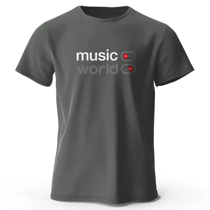 T-Shirt imprimé Music World pour hommes et femmes, 100% coton, surdimensionné, classique, graphique
