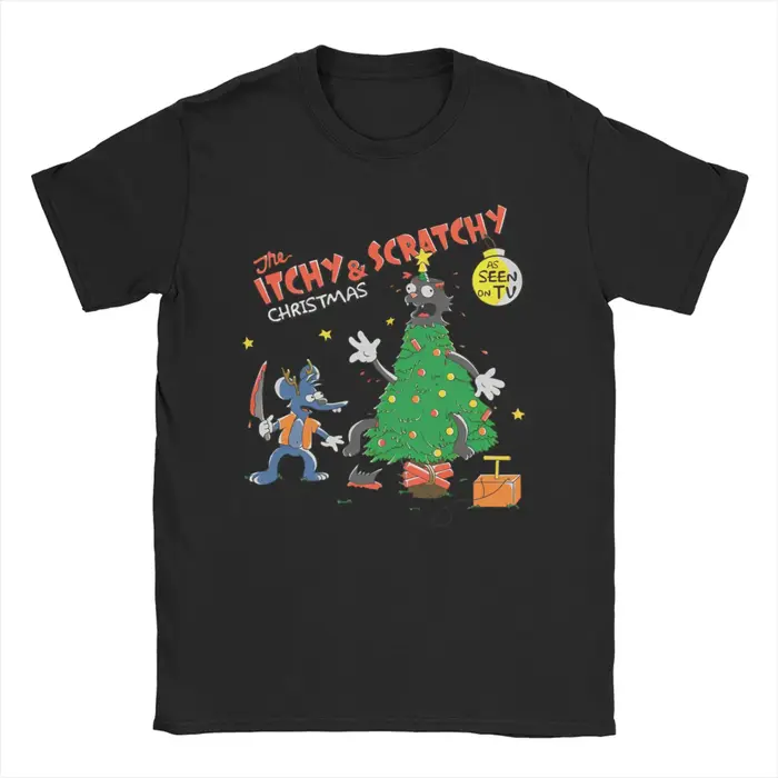 Noël démangeaisons et grattage T-Shirts hommes femmes noël nouveauté coton t-shirt col rond à manche