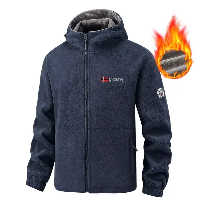 Sweat à capuche polaire pour homme – Veste de sport décontractée chaude pour l'hiver, épaisse, imper