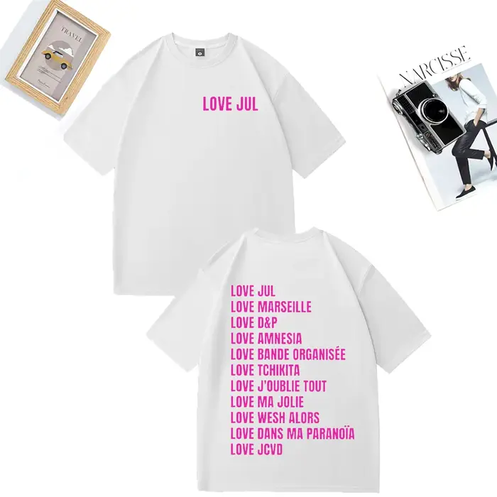 Love Jul T-Shirt-marseille Rap Fan cadeau hommes femmes rue Hip Hop mode surdimensionné t-shirts vintage coton à manches courtes vêtements