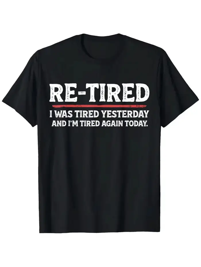 T-shirt humoristique pour homme, noir, à manches courtes, décontracté, imprimé avec le slogan 'RE-TI