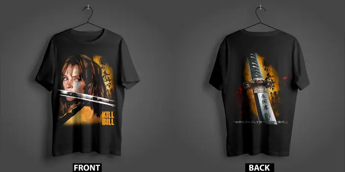 T-shirt Kill Bill The Bride Beatrix Kiddo Katana Sword Quentin Tarantino