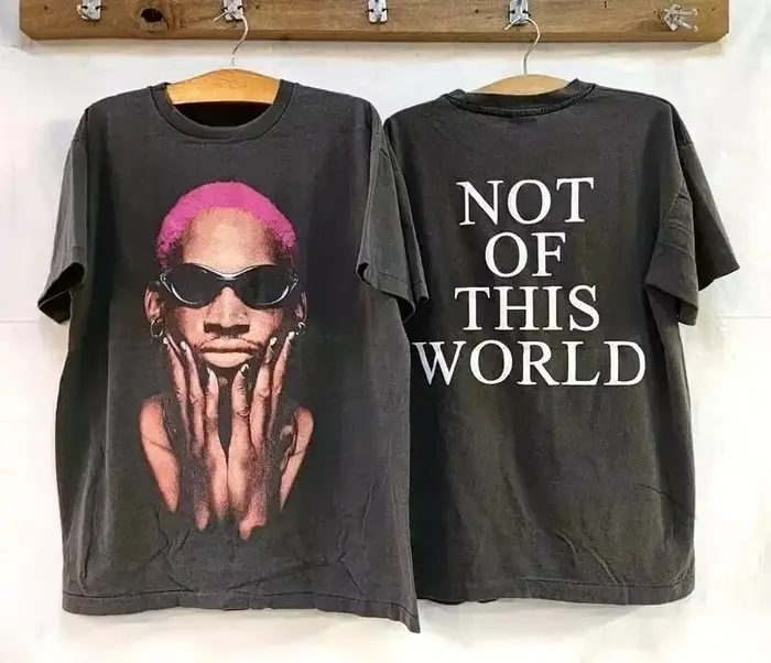 Y2k été Vintage années 90 Dennis Rodman imprimé noir à manches courtes unisexe T-Shirt motif Alphabe