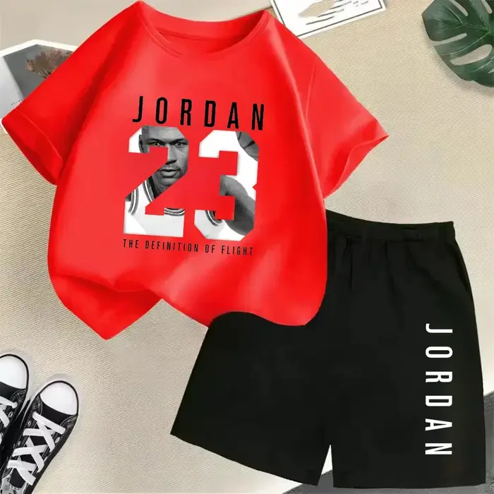 Ensemble T-shirt et short d'été à manches courtes pour enfants