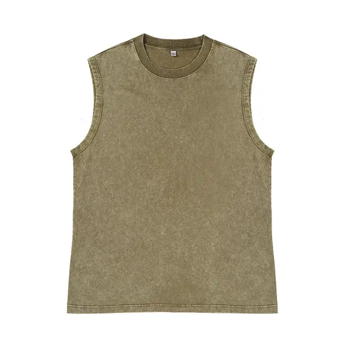 Hommes gilet Vintage lavé t-shirt 100% coton débardeurs été décontracté hauts sans manche Streetwear noir t-shirts amples femmes