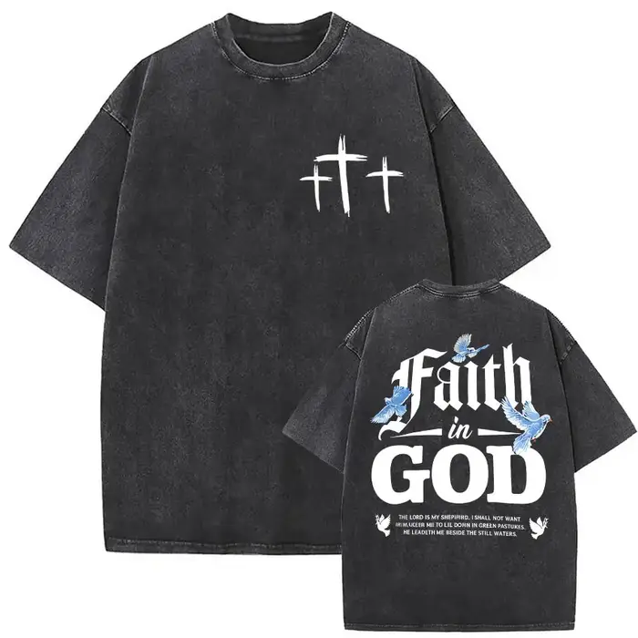 T-shirt vintage lavé pour homme « Enfant de Dieu Chrétien »