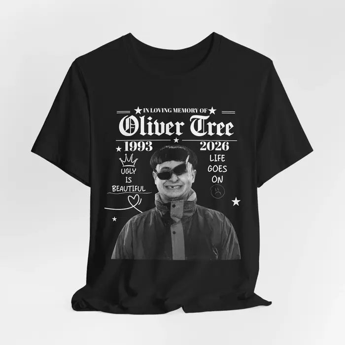 T-shirt Commémoratif Oliver Tree – Style Rétro Années 90 pour Fans – Coton – Collection Été 2026 – V
