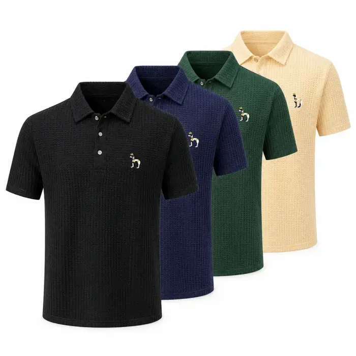 Nouveau Polo Homme Designer Brodé Décontracté Couleur Unie Manches Courtes avec Col Revers T-shirt Tendance Vêtements Décontractés pour Hommes