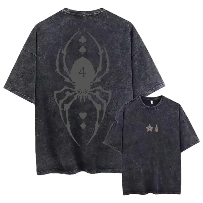 T-shirt délavé imprimé Anime japonais Hunter X Hunter, 100% coton, mode, confortable, respirant, Sim
