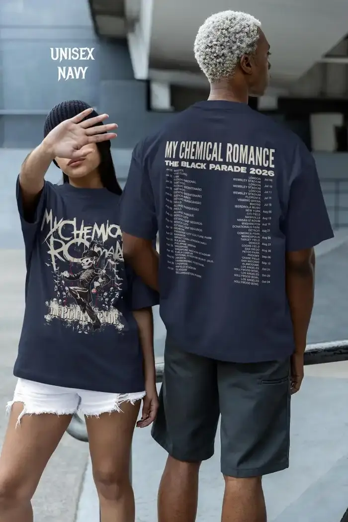 Chemise My Chemical Romance The Black Parade Tour 2026 – T-shirt du groupe de rock emo MCR