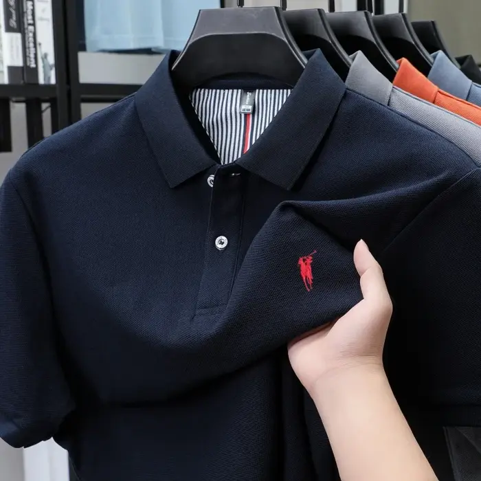 Polo à manches courtes 100% coton haut de gamme marque de luxe mode Paul poney broderie Golf hommes tops Business Casual t - shirt
