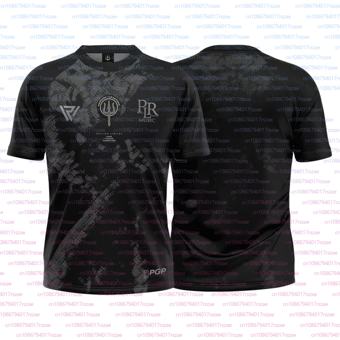T-shirt à col rond imprimé 3D pour fans de musique PLR