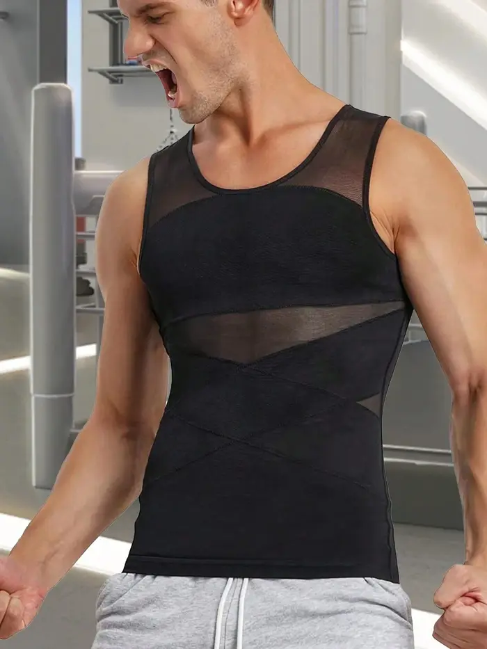 Débardeur de compression pour hommes en maille