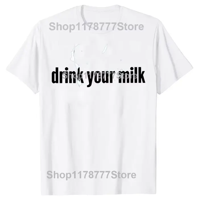 Drôle boire votre lait t-shirts Streetwear à manches courtes cadeaux d'anniversaire hommes vêtements