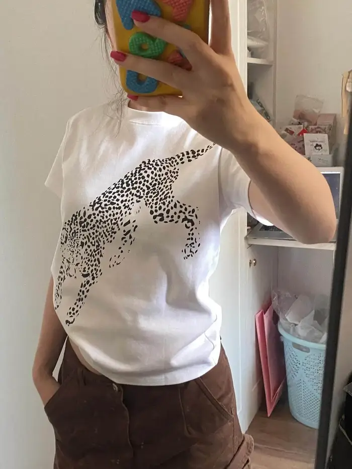 T-shirt imprimé léopard pour femme