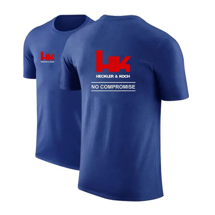 Hk Heckler Koch No Compromise Marque de créateur T-shirt à col rond pour hommes à la mode Sport décontracté à manches courtes Respirant Cool Top