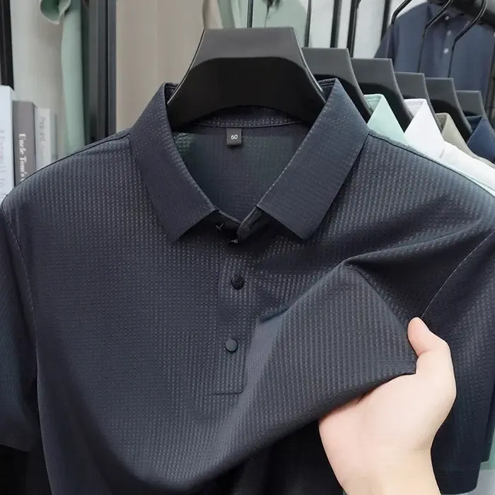 Polo texturé en maille pour hommes
