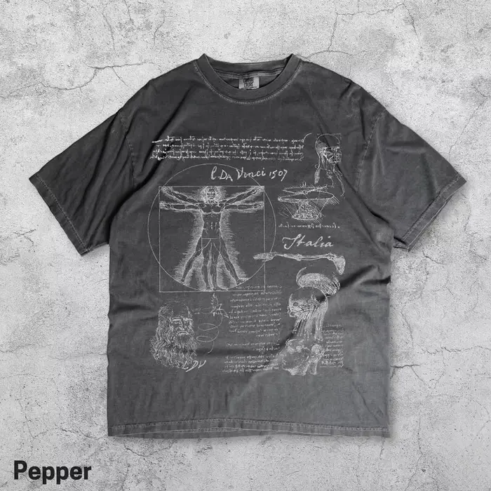 Da Vinci Vitruve homme Vintage T-shirt croquis anatomique Art