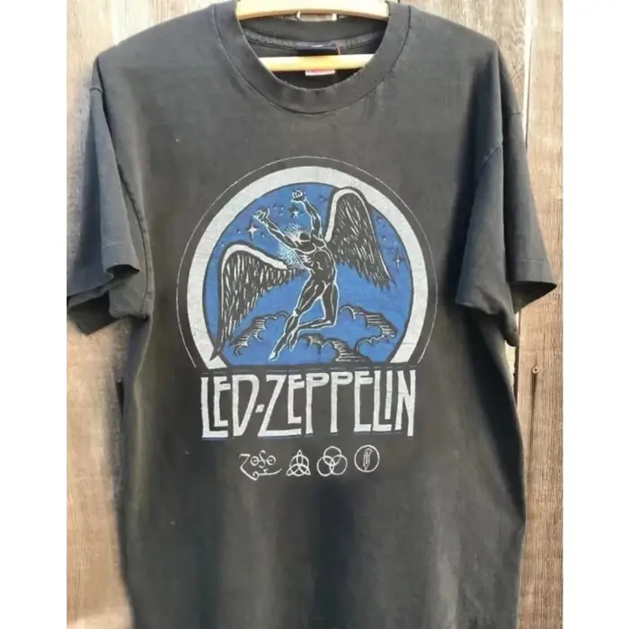 T-shirt de la tournée Led Zeppelin Band 1975, décontracté et confortable, pour hommes et femmes, amp