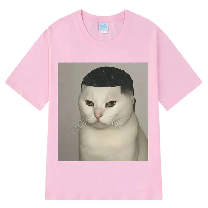 T-shirt humoristique avec motif de chat coupé à la tondeuse