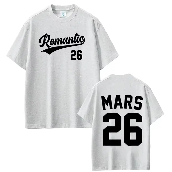 Bruno Mars The Romantic Tour 2026 T-shirt imprimé pour hommes et femmes