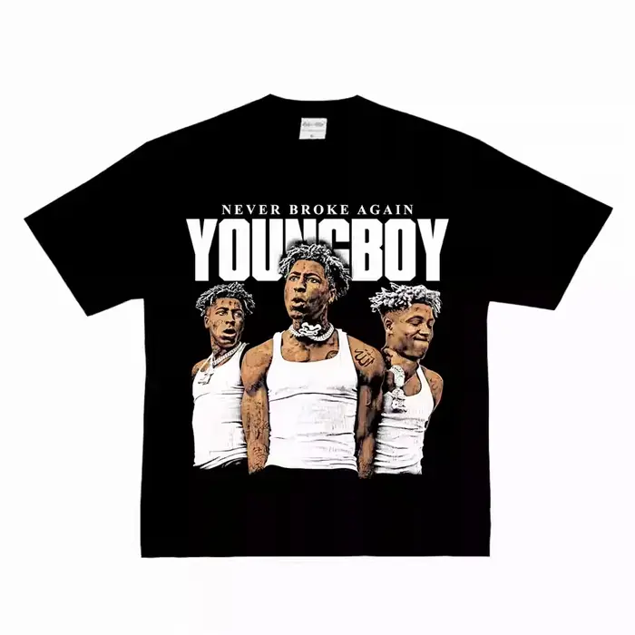 T-shirt graphique Youngboy Never Broke Again en coton doux, style Trap Rap, unisexe, coupe oversize,