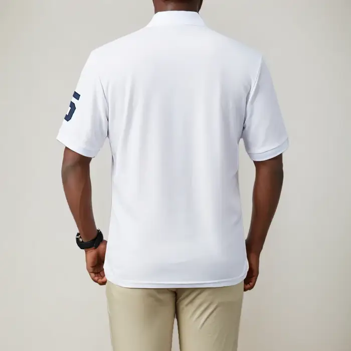 Blanc NEW YORK hommes Polo t-shirts 100% coton été affaires t-shirt décontracté solide respirant boutons col