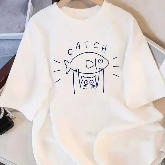 T-shirt Femme Col Rond Manches Courtes Nouvelle Collection Été 2025 Coupe Ample Tendance Décontracté