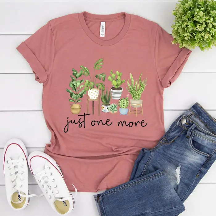 Juste un plus t-shirt plante dame t-shirt plante folle femmes chemises jardinage t-shirt femmes manc