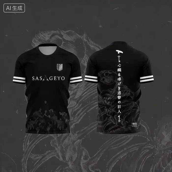 Animation japonaise attaque sur Titan thème impression 3d sport respirant hommes femmes même T-Shirt