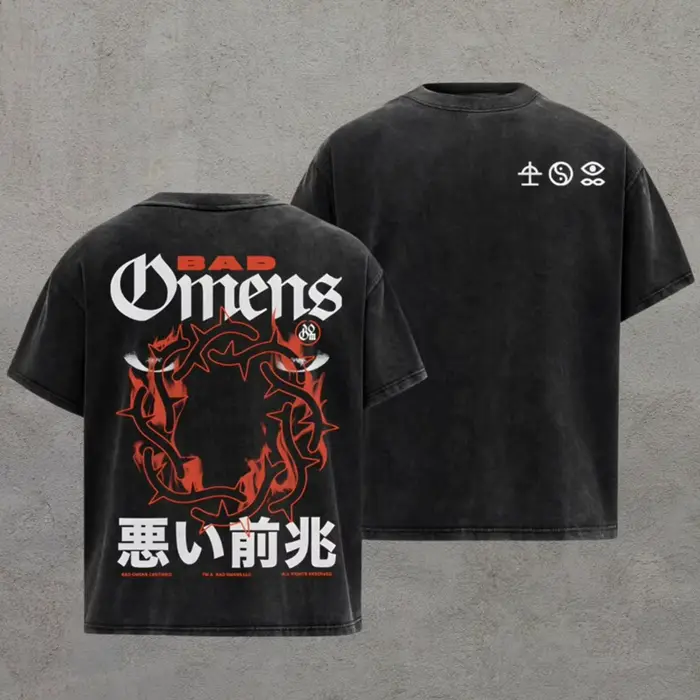 T-shirt Bad Omens Band, t-shirt graphique moderne Metalcore, style vintage esthétique sombre, t-shir