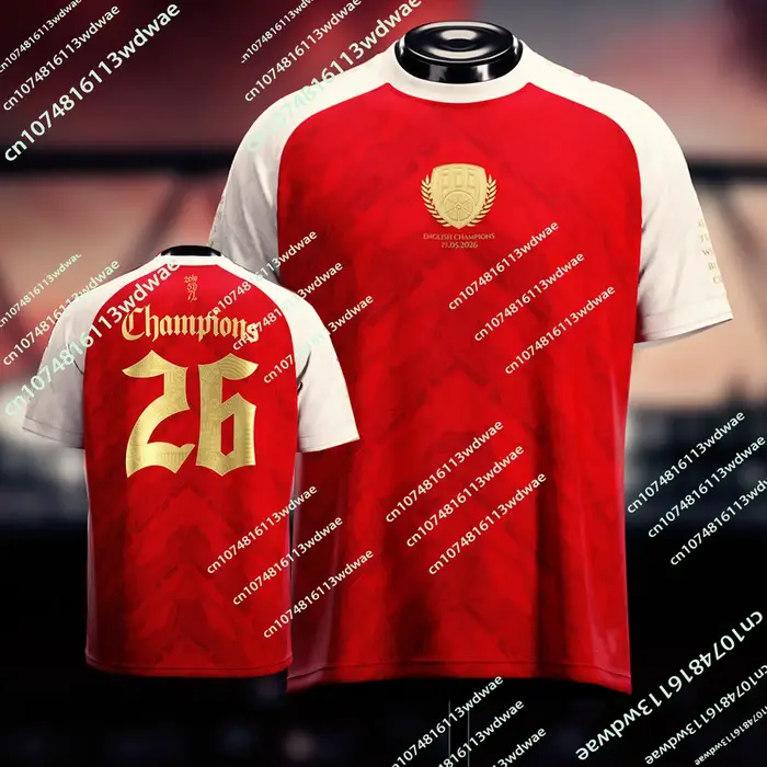 Nouvelle arrivée, maillot de champion anglais AFC 2026, t-shirt imprimé en 3D, football, hommes, enf