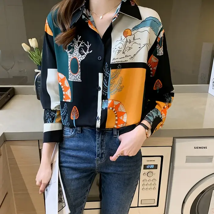 Chemise imprimée pour femmes