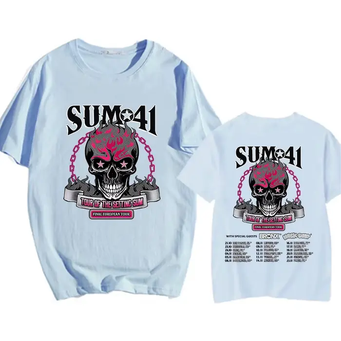 Tour du réglage Sum Sum41 T-shirt coton été haute qualité hommes t-shirts col rond décontracté Hip Hop gothique