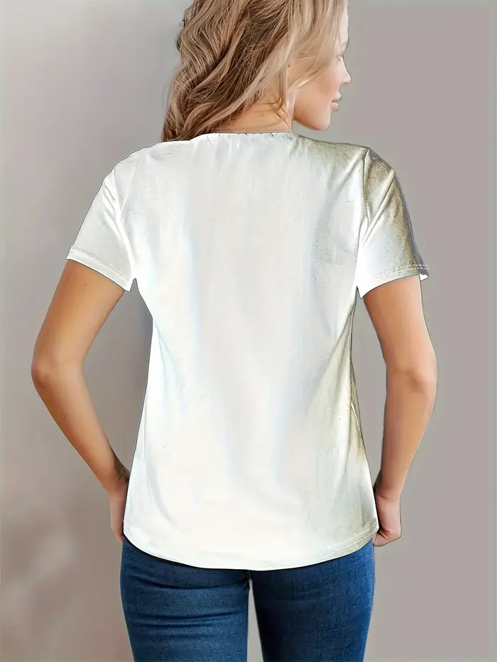 T-Shirt imprimé chat mignon pour femmes