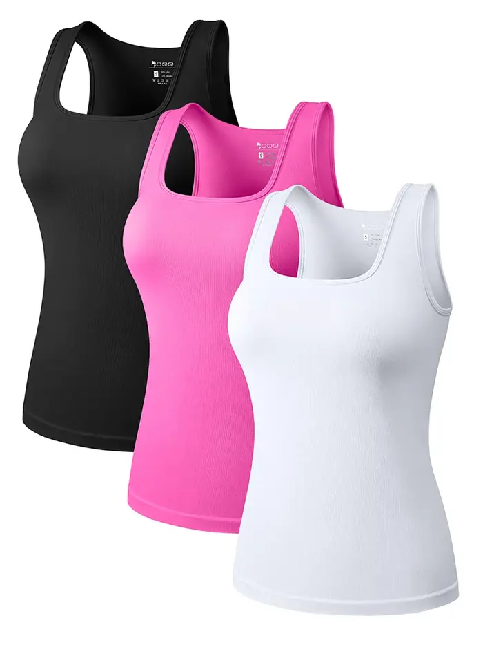 Offre spéciale été femmes basique élastique débardeur sans manches col carré gilet T-shirt mode Fitness Yoga femmes haut décontracté