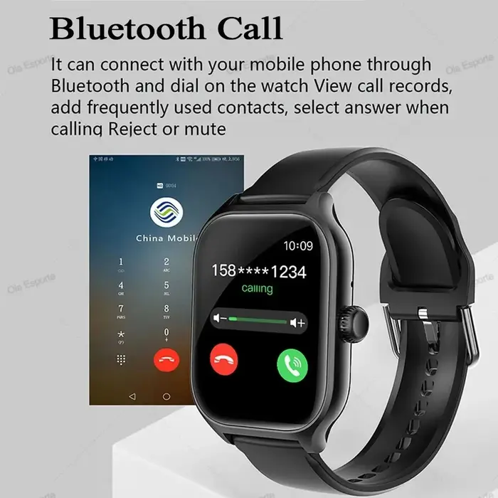 Montre intelligente pour Android IOS montres 1.83 pouces HD affichage Bluetooth appel Message alerte musique sport Mode Smartwatch hommes femmes cadeau