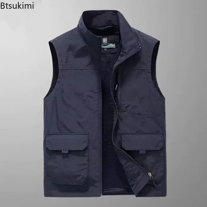 Gilet sans manches en velours Double face pour homme