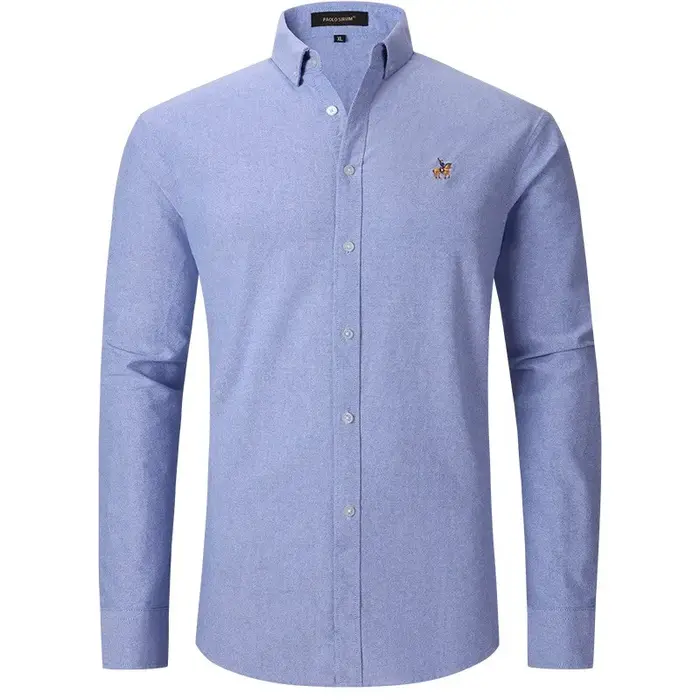 Nouvelle chemise boutonnée en tissu Oxford haut de gamme pour homme