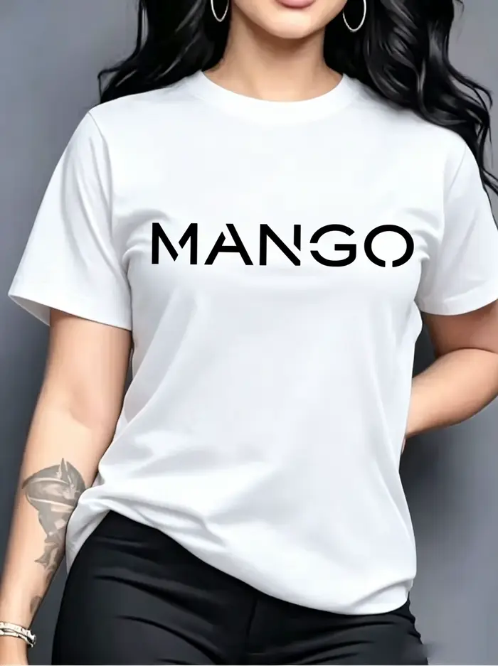Nouveauté : T-shirts minimalistes pour femmes avec motif graphique MANGO