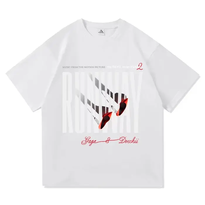 T-shirt Lady Gaga Runway 2026 Nouvelle Collection Mode Vêtements Homme/Femme Harajuku Vintage Hauts de Qualité Supérieure T-shirts en Coton
