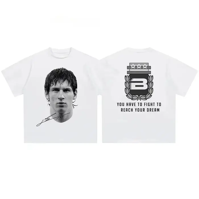 T-shirt imprimé avec les portraits des superstars du football Cristiano Ronaldo, Neymar, Lionel Mess